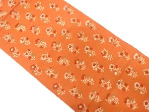 アンティーク　草花模様織り出し紬名古屋帯（着用可）